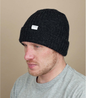 Steenkool zwarte mohair cap The Edward black